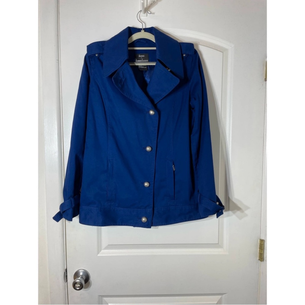 Dennis Basso Cobalt Blue Button-Up Jacket